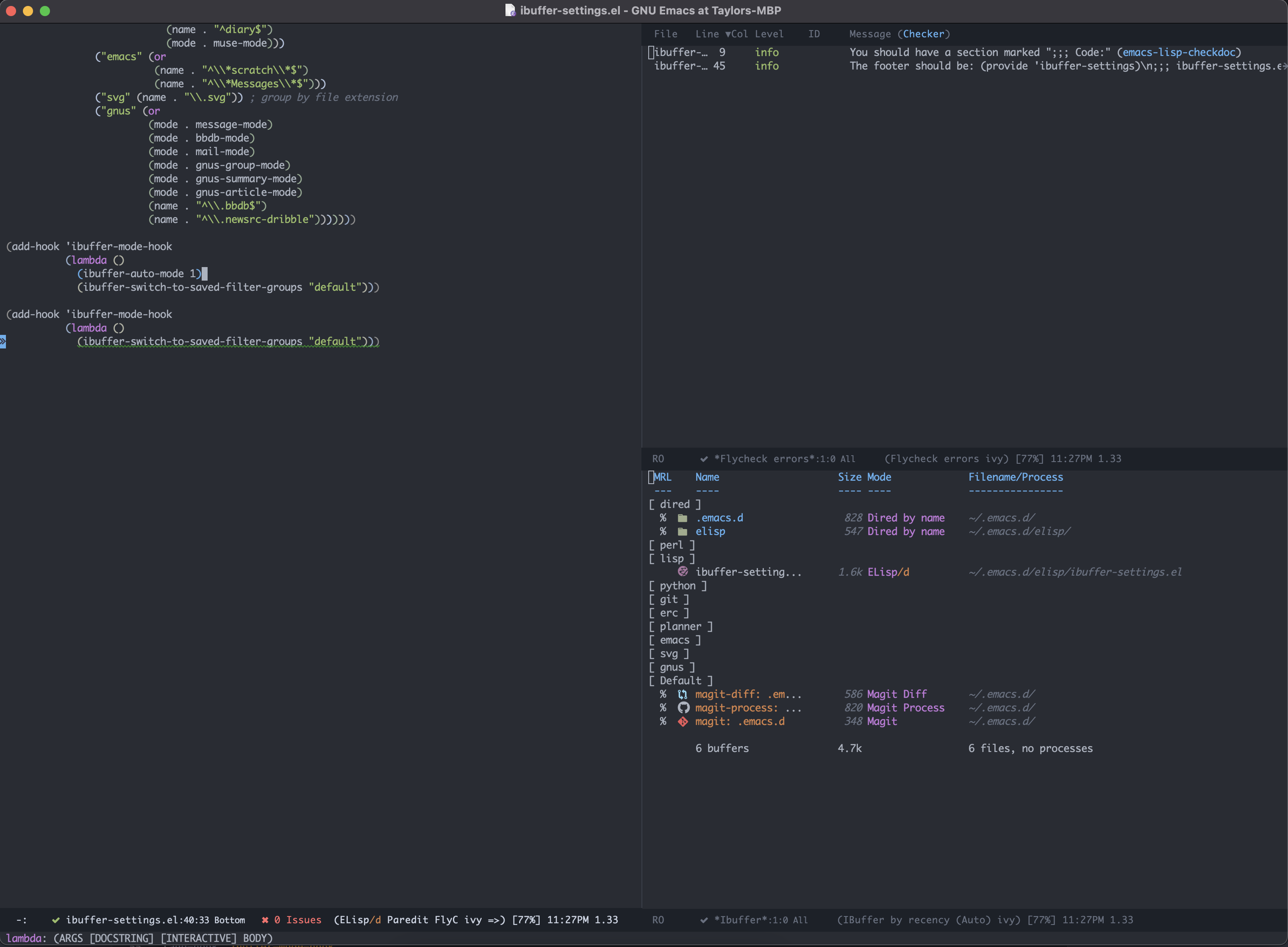 emacs screenshot